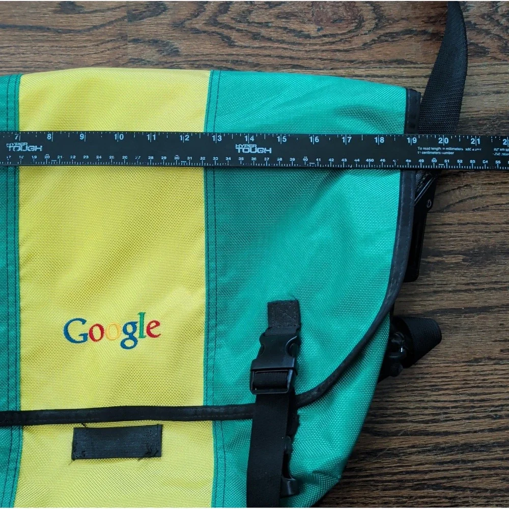 Vntg Timbuk2 Original Google Logo Messenger Bag Green Yellow 90s Y2K USA Made